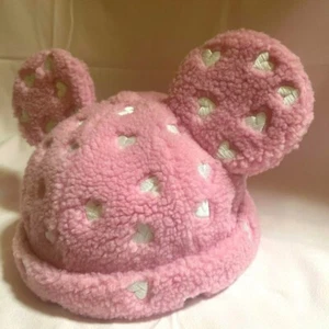 Disney Mickey Mouse Ohren rosa Herz Fleece Kappe Mütze Tokyo Disney Resort Japan - Bild 1 von 5