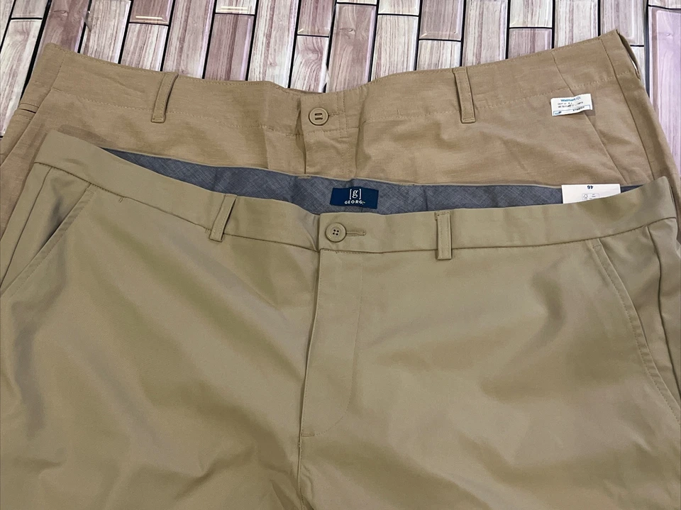 George Men's Size 46 Above the Knee Easy Care Shorts Beige 21M38