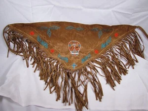 Dia de Los Muertos Day of the Dead Sugar Skull Damen Schal Wildlederimitat Dreieck - Bild 1 von 8