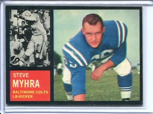 1962 Topps Football # 6 Steve Myhra NM Near Mint - Picture 1 of 2