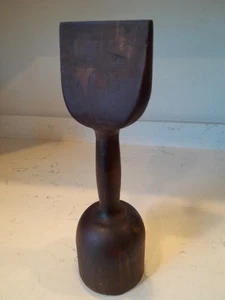 Rare Antique Primitive 1800's Wood Carpenter's Barrel Joiner Mallet Chisel 13" - Picture 1 of 5