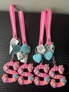 Lot Of 4 Letter S Keychains From Claire’s, Pink Unicorn And Rainbows Decorated - Picture 1 of 4