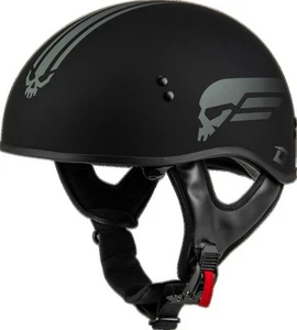 Gmax HH-65 Retribution Matte Black Silver Helmet size Large - Picture 1 of 4