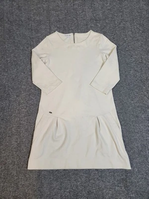 Vestido para mujer Lacoste talla 40 M crema manga larga cambio elástico plisado dobladillo logotipo Foto 1 de 4