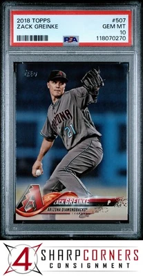 2018 TOPPS #507 ZACK GREINKE DIAMONDBACKS PSA 10 - Image 1 of 3
