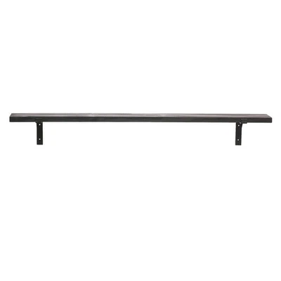 Storied Home Wall Shelf 47.2" x 6.12" 1-Tier Shelves Rectangle Solid Wood Black - Image 1 of 4