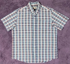 Duluth Rippled Seersucker Hemd Herren Large grün blau kariert Papa Alltag Sommer - Bild 1 von 6