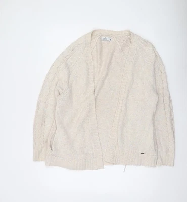 Hollister Womens Beige Cable Knit Cardigan M Relaxed Fit - Image 1 of 4
