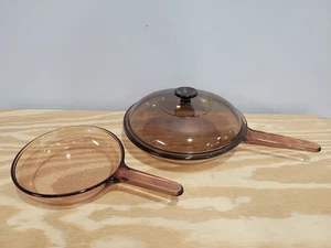 Vision Corning Braunglas Pfanne Amber / Bratpfannen - 2er Set *** LESEN - Bild 1 von 8