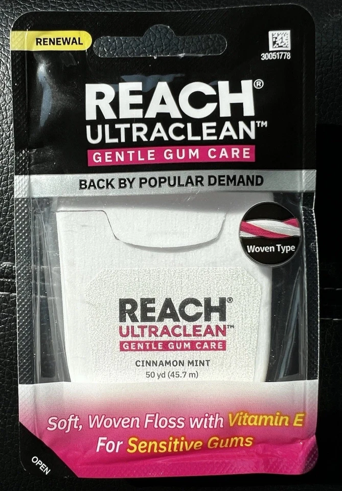 Listerine Reach Canela Menta Hilo Dental Suave Cuidado de Encías Tejido Suave 50yd NUEVO Foto 1 de 1
