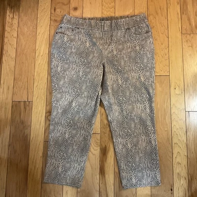 Pantalones Jessica London Estampado Piel de Serpiente Gris Elastizados Pull-on 26 W Foto 1 de 4