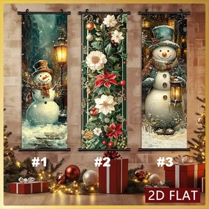 Rollendrucke zum Aufhängen - Weihnachten Schneemann/Weihnachtsstern - Bild 1 von 5