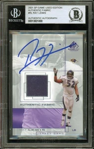 2001 SP Game Used Edition Authentic Fabric #RL Ray Lewis Ravens BGS Auto - Picture 1 of 2