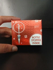 Skinny Girl Wine Bottle Stopper Stainless Steel New In Red Holiday Gift Box - Picture 1 of 4