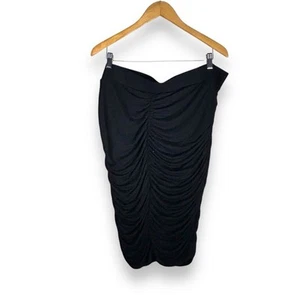 NUEVO CON ETIQUETAS Falda Lápiz Torrid Midi Súper Suave Fruncida Negra Talla 3X - Imagen 1 de 8