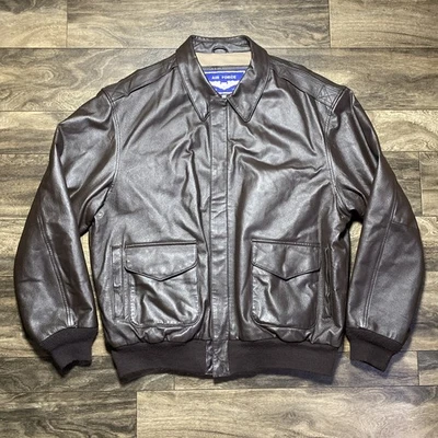Air Force Airborne Leather Military Bomber Jacket Men's Size LT G-1 Flight Pilot - Image 1 of 4