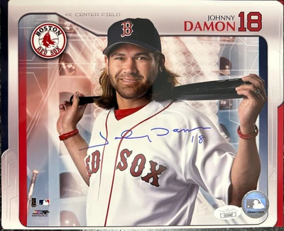 Johnny Damon Autographed Boston Red Sox 8x10 Photo JSA - Image 1 of 2