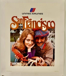 1975 / San Francisco / Fisherman's Wharf / Póster original / Respaldo de lino - Imagen 1 de 2