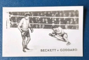 Carta da boxe 1923 ""The Rocket"" famosa knockout #9 Beckett vs Goddard - Foto 1 di 2
