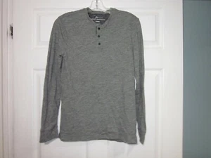 MARC ANTHONY LUXURY MENS L/S GRAY HENLEY KNIT SHIRT, MENS SMALL, #221W - Picture 1 of 9