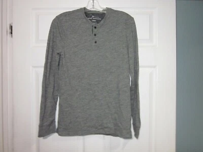 MARC ANTHONY LUXURY  MENS L/S GRAY HENLEY  KNIT SHIRT, MENS SMALL, #221W - Image 1 of 4