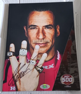 Helio Castroneves 4x Indianapolis 500 Champion SIGNED 2022 INDY 500 Program PSA - Image 1 of 2