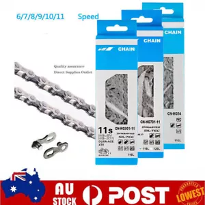 FOR Shimano 6/7/8/9/10/11 speed chain HG54/95/701 Deore MTB road bike 116 link - Picture 1 of 10