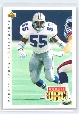 1992 Upper Deck Robert Jones #414  RF, RC Rookie   Dallas Cowboys - Image 1 of 2