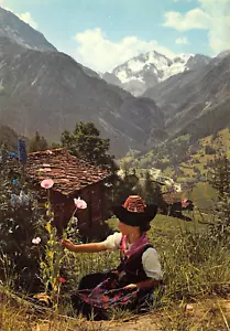 AL9-62E) CARTOLINA VALLESE VALLE D'AROLLA COSTUME AOSTA - Imagen 1 de 2
