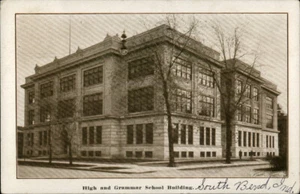South Bend, IN High and Gymnasium Bldg St. Joseph County Indiana Postkarte - Bild 1 von 2