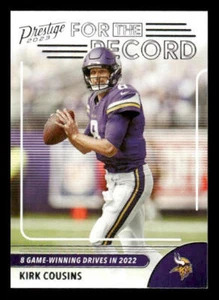 2023 Panini Prestige #4 Kirk Cousins For the Record Minnesota Vikings - Picture 1 of 2