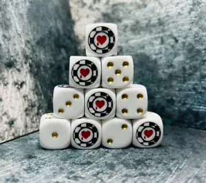 Blutendes Herz, inspirierter kundenspezifischer Würfel, - Bild 1 von 3