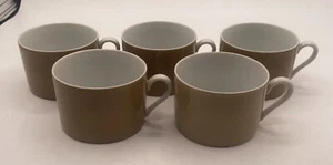 Fitz And Floyd Cups Set Of 5 Taupe 1975 - Picture 1 of 5