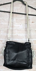 BRIGHTON GLORIETTA Schwarz Leder Umhängetasche Organizer Handtasche Verstellbarer Riemen - Bild 1 von 21