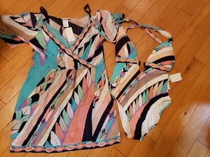 Neu mit Etikett Trina Turk Damen-Badeanzug einteilig Größe 8 und Überkleid Größe L - Bild 1 von 6