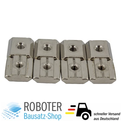 MAKERMIND 20x Nutenstein M6 Nut 8 einschiebbar für V-Slot Aluminiumprofile