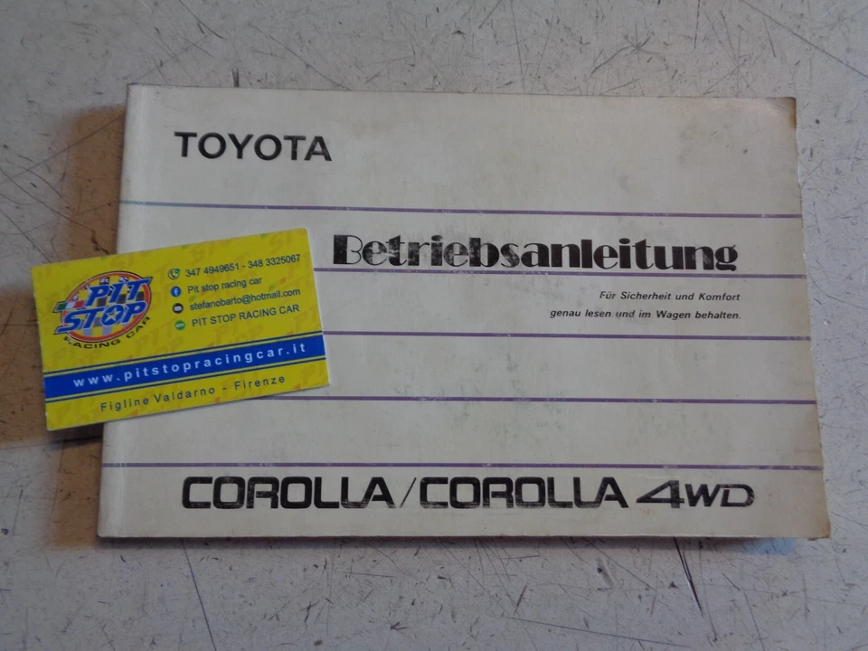 LIBRETTO USO E MANUTENZIONE TOYOTA COROLLA - 4WD - IN TEDESCO - ORIGINALE - Immagine 1 di 2