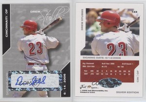 2008 Just Minors Signing Date Silver Edition Auto /10 Drew Stubbs #123 Auto