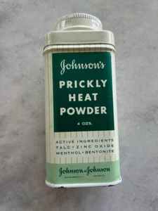 Vintage Johnson’s PRICKLY HEAT POWDER 4 1/4 Unzen J&J Werbedose - Bild 1 von 5