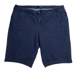 DENIM 24/7 Womens Denim Blue Bermuda Shorts SIZE 22W Cotton Polyester Spandex - Picture 1 of 13
