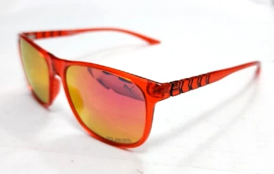 Gafas de sol cuadradas Puma PU0132S 010 Ignite naranja rojo 56-16 145 nueva caja bolsa Foto 1 de 4