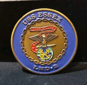 Challenge Coin - USN - US Navy - USS ESSEX LHD-2 - RECOGNITION OF EXCELLENCE - Picture 1 of 3