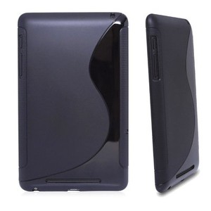 TPU Gel S-Shaped Case for Google Nexus 7 - Black