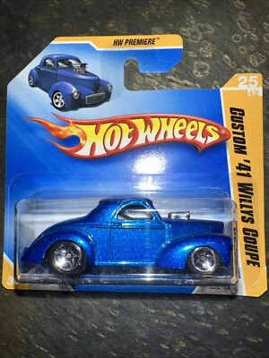Hot Wheels 2009 New Models  25/42  Custom '41 Willys Coupe Blue Short Card - Image 1 of 3