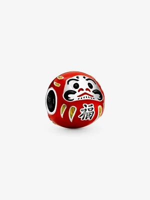 Charm bambola PANDORA rosso Daruma argento sterling dal Giappone - Immagine 1 di 4