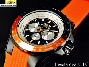 Reloj Invicta Hombre 50mm AVIATOR NAUTICAL Serie Cuarzo ESFERA NEGRA Tono Naranja SS - Imagen 1 de 19