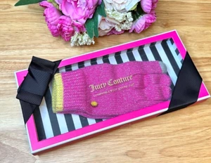 Juicy Couture Knit Texting Sparkle Warm Gloves Pink with Silver Threading OSFM - Picture 1 of 3