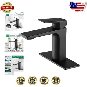 Lavabo da bagno moderno in ottone con finitura nero opaco antivegetativa - facile installazione - Foto 1 di 8