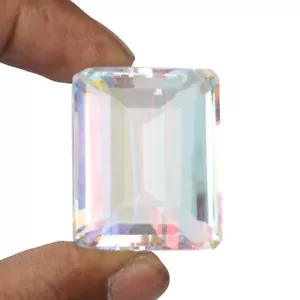 Grande pietra sciolta topazio multimistico smeraldo taglio sfaccettato 105 carati per avvolgimento fili - Foto 1 di 3