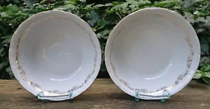 2x Apulum Porzellanschale Salatschale Schale Schüssel 80er weiß Goldrand - Bild 1 von 12